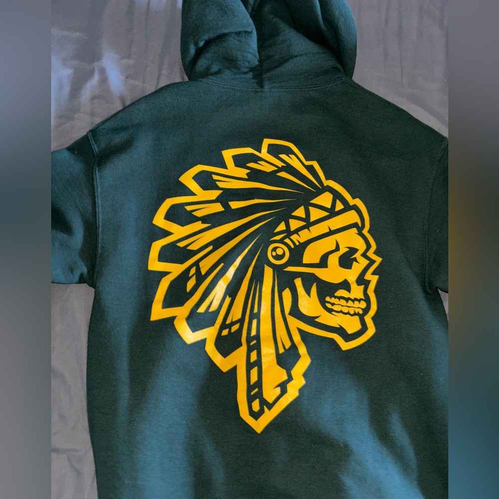 SAVS Brand "Familia Over Everything" Unisex Hoodie (small • green/yellow)